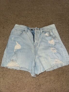 SO Light Wash Distressed Denim Shorts